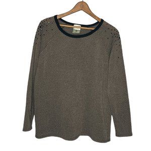 Vocal USA Small‎ S Brown Black Thermal Waffle Knit Rhinestone Shoulder Bling Top